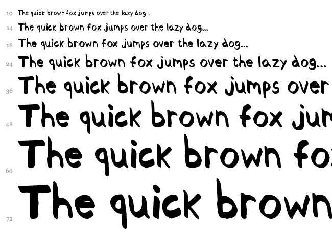 Thickedy Quick font waterfall